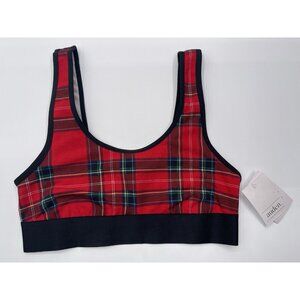 Auden Bralette Womens Size XS Red Plaid Holiday‎